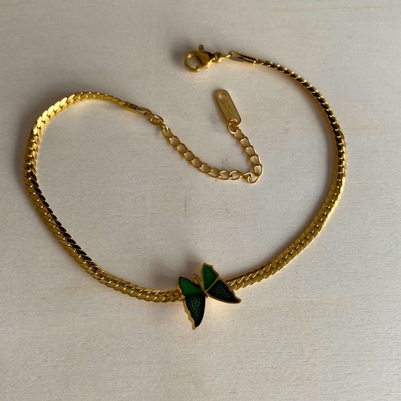 Anklet 18K Gold Plated Stainless Steel Non-Tarnish - Picture 4 of 11